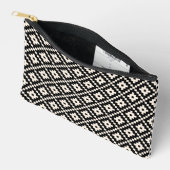 Aztec Style Block Print Black+Cream Muster Zubehörtasche (Offen)