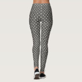 Aztec Style Block Print Black+Cream Sml Muster Leggings (Rückseite)