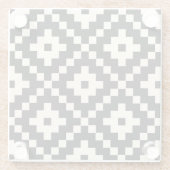 Aztec Style Block Print - Schwarz und Creme Glasuntersetzer (Rückseite)