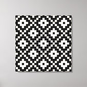 Aztec Style Block Print - Schwarz und Creme Leinwanddruck (Vorderseite)