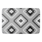 Aztec Style Motif Big Pattern Schwarz-weiß Grau Badematte (Vorderseite)