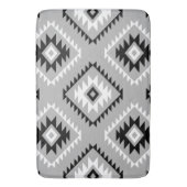 Aztec Style Motif Big Pattern Schwarz-weiß Grau Badematte (Vorderseite Vertikal)