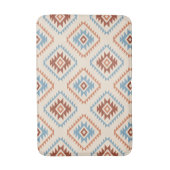 Aztec Style Motif Muster Blue Crm Terracottas Badematte (Vorderseite Vertikal)