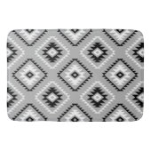 Aztec Style Motif Muster Schwarz-weiß Grau Badematte (Vorderseite)