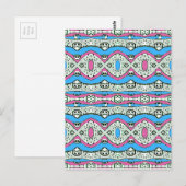Aztec Style Muster in Pastellfarben Postkarte (Vorne/Hinten)