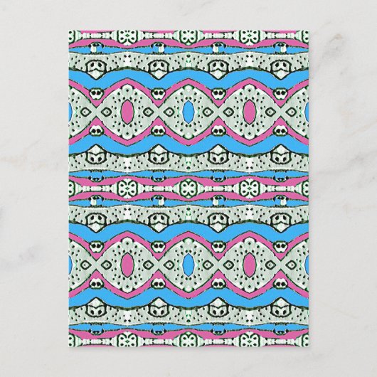 Aztec Style Muster in Pastellfarben Postkarte (Vorderseite)