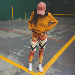 Aztec Style Tribal Capri Leggings