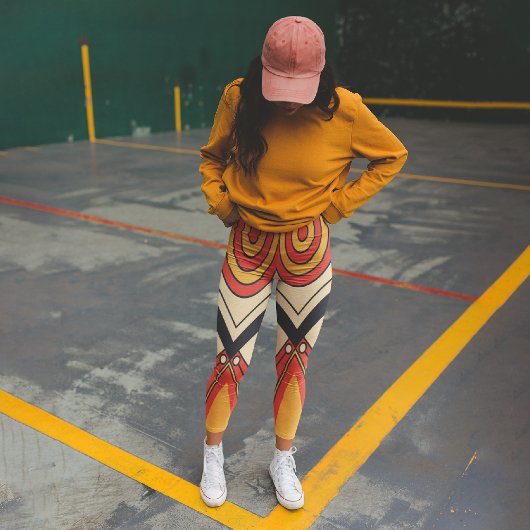 Aztec Style Tribal Capri Leggings