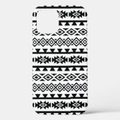 Aztec stylisierte Big Pattern II Schwarz auf Weiß Case-Mate iPhone Hülle (Rückseite)