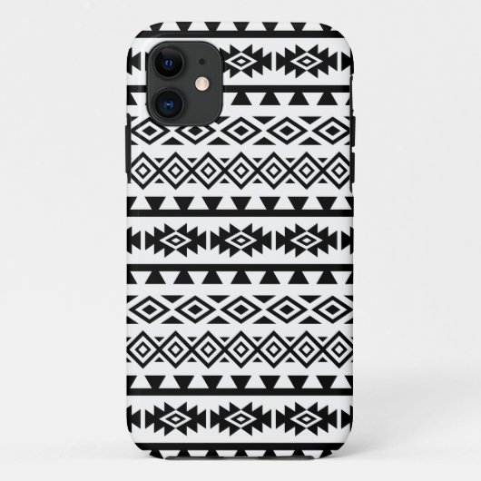 Aztec stylisierte Big Pattern II Schwarz auf Weiß Case-Mate iPhone Hülle (Rückseite)