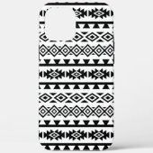 Aztec stylisierte Big Pattern II Schwarz auf Weiß Case-Mate iPhone Hülle (Rückseite)