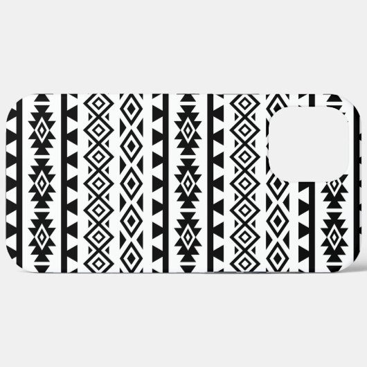 Aztec stylisierte Big Pattern II Schwarz auf Weiß Case-Mate iPhone Hülle (Rückseite (Horizontal))