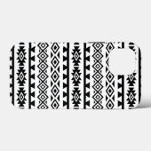 Aztec stylisierte Big Pattern II Schwarz auf Weiß Case-Mate iPhone Hülle (Rückseite (Horizontal))