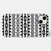 Aztec stylisierte Big Pattern II Schwarz auf Weiß Case-Mate iPhone Hülle (Rückseite (Horizontal))