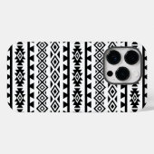 Aztec stylisierte Big Pattern II Schwarz auf Weiß Case-Mate iPhone Hülle (Rückseite (Horizontal))