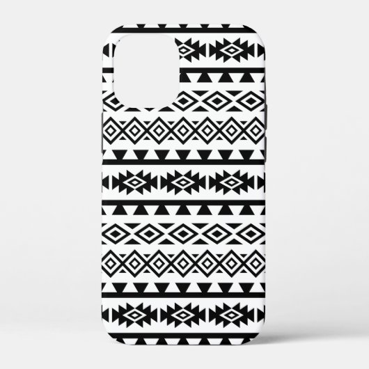 Aztec stylisierte Big Pattern II Schwarz auf Weiß Case-Mate iPhone Hülle (Rückseite)