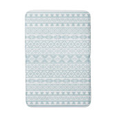 Aztec stylisierte Muster Duck Egg Blue & White Badematte (Vorderseite Vertikal)