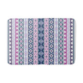 Aztec Stylisierte Muster Pinks Purples Blues White Badematte (Vorderseite)