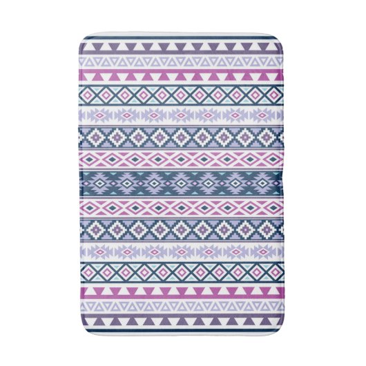 Aztec Stylisierte Muster Pinks Purples Blues White Badematte (Vorderseite Vertikal)