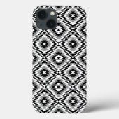 Aztec Stylized BW+Gray Symbol Pattern Case-Mate iPhone Hülle (Rückseite)