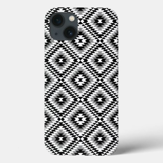 Aztec Stylized BW+Gray Symbol Pattern Case-Mate iPhone Hülle (Rückseite)