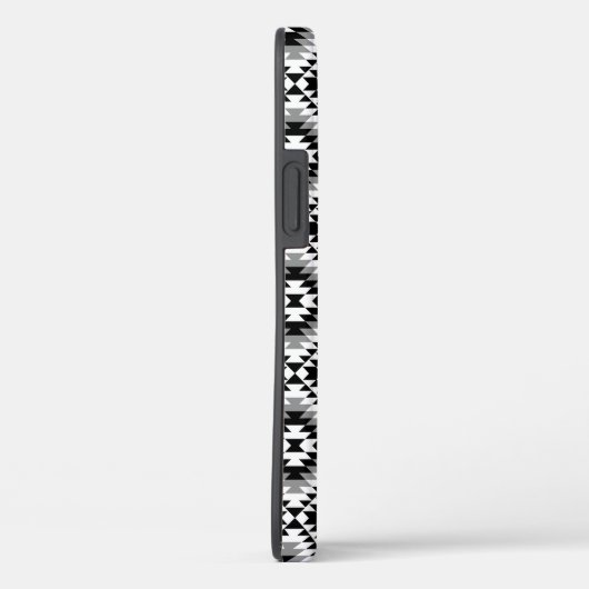 Aztec Stylized BW+Gray Symbol Pattern Case-Mate iPhone Hülle (Rückseite / Rechts)