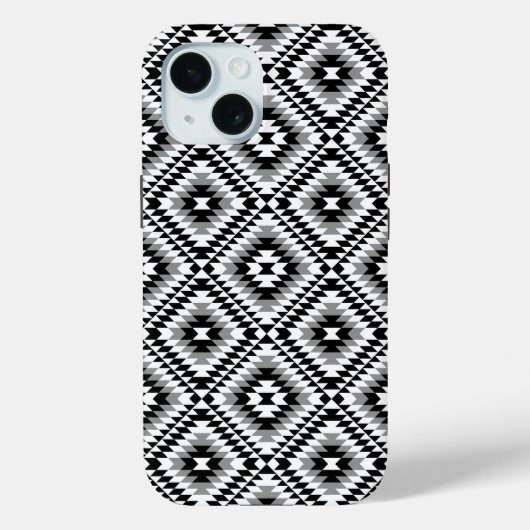 Aztec Stylized BW+Gray Symbol Pattern Case-Mate iPhone Hülle (Rückseite)