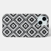 Aztec Stylized BW+Gray Symbol Pattern Case-Mate iPhone Hülle (Rückseite (Horizontal))