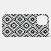 Aztec Stylized BW+Gray Symbol Pattern Case-Mate iPhone Hülle (Rückseite (Horizontal))