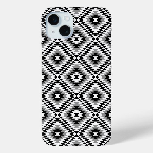Aztec Stylized BW+Gray Symbol Pattern Case-Mate iPhone Hülle (Rückseite)