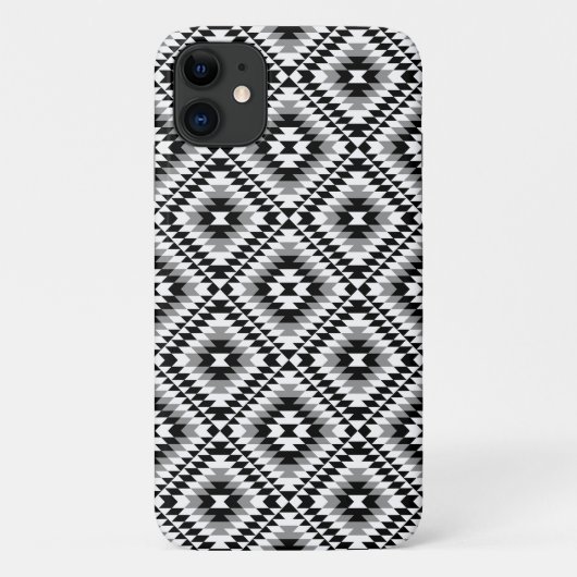 Aztec Stylized BW+Gray Symbol Pattern Case-Mate iPhone Hülle (Rückseite)