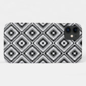 Aztec Stylized BW+Gray Symbol Pattern Case-Mate iPhone Hülle (Rückseite (Horizontal))
