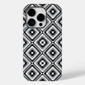 Aztec Stylized BW+Gray Symbol Pattern Case-Mate iPhone Hülle (Rückseite)