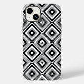 Aztec Stylized BW+Gray Symbol Pattern Case-Mate iPhone Hülle (Rückseite)