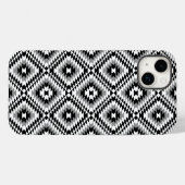 Aztec Stylized BW+Gray Symbol Pattern Case-Mate iPhone Hülle (Rückseite (Horizontal))