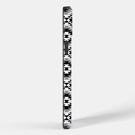 Aztec Stylized BW+Gray Symbol Pattern Case-Mate iPhone Hülle (Rückseite / Rechts)