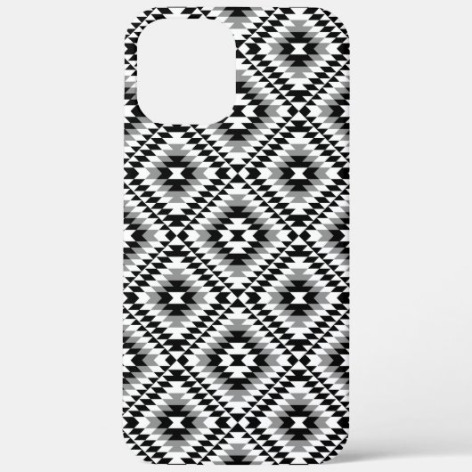 Aztec Stylized BW+Gray Symbol Pattern Case-Mate iPhone Hülle (Rückseite)