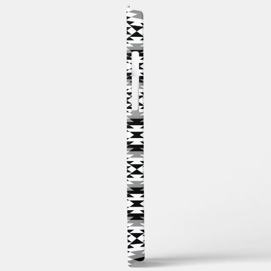 Aztec Stylized BW+Gray Symbol Pattern Case-Mate iPhone Hülle (Rückseite / Links)