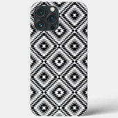 Aztec Stylized BW+Gray Symbol Pattern Case-Mate iPhone Hülle (Rückseite)