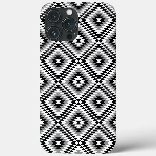 Aztec Stylized BW+Gray Symbol Pattern Case-Mate iPhone Hülle (Rückseite)