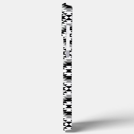 Aztec Stylized BW+Gray Symbol Pattern Case-Mate iPhone Hülle (Rückseite / Links)