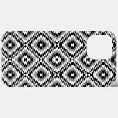 Aztec Stylized BW+Gray Symbol Pattern Case-Mate iPhone Hülle (Rückseite (Horizontal))