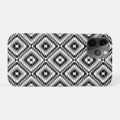 Aztec Stylized BW+Gray Symbol Pattern Case-Mate iPhone Hülle (Rückseite (Horizontal))