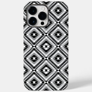 Aztec Stylized BW+Gray Symbol Pattern Case-Mate iPhone 14 Pro Max Hülle