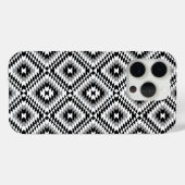 Aztec Stylized BW+Gray Symbol Pattern Case-Mate iPhone Hülle (Rückseite (Horizontal))