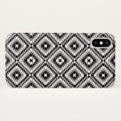 Aztec Stylized BW+Gray Symbol Pattern Case-Mate iPhone Hülle (Rückseite (Horizontal))