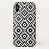Aztec Stylized BW+Gray Symbol Pattern Case-Mate iPhone Hülle (Rückseite)