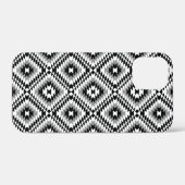 Aztec Stylized BW+Gray Symbol Pattern Case-Mate iPhone Hülle (Rückseite (Horizontal))