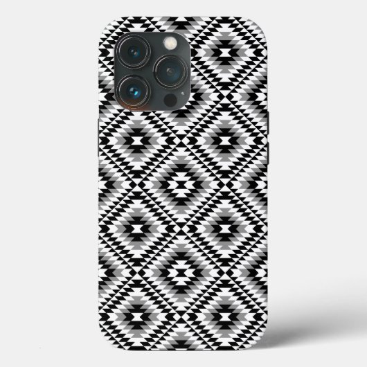 Aztec Stylized BW+Gray Symbol Pattern Case-Mate iPhone Hülle (Rückseite)