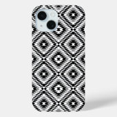 Aztec Stylized BW+Gray Symbol Pattern Case-Mate iPhone Hülle (Rückseite)